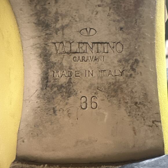 Authentic Valentino Garavani Rockstud Ballerina Yellow Flat Size EU 36 US 5.5 - Picture 8 of 8